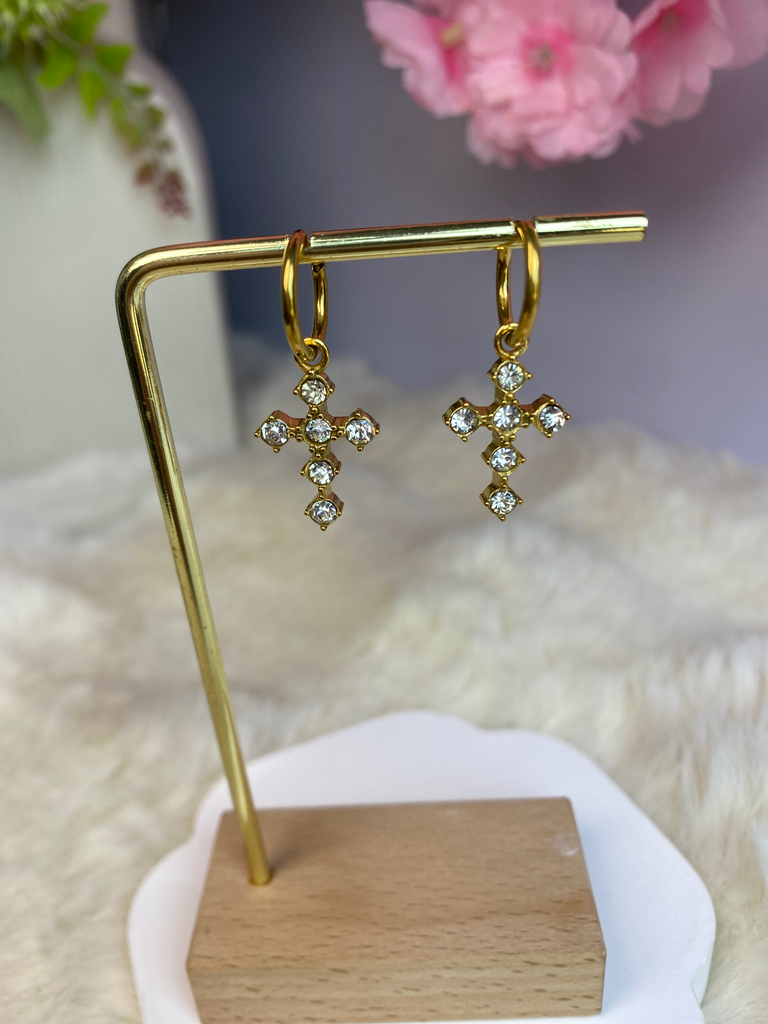 [A0046] Stainless Steel Type:Charm-Earring-Hoop Earrings
Color: Pvd 18k gold