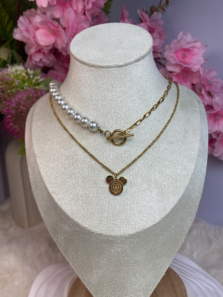 [A0078] Stainless Steel Type: Necklace Color: PVD 18k gold
Size: 47+38+5cm