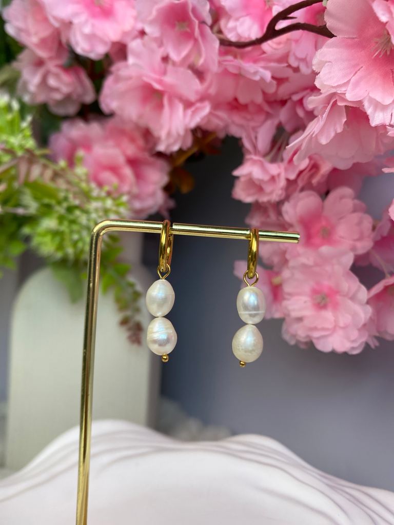 [A0085] Stainless Steel Type:  Earring-Hoop Earrings Color: Pvd 18k gold