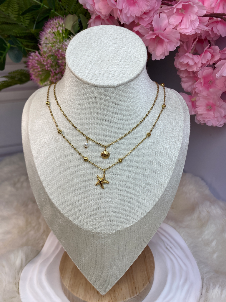 [A0089] Stainless Steel Type:Necklace Color: PVD 18k gold
Size: 45+40+5cm