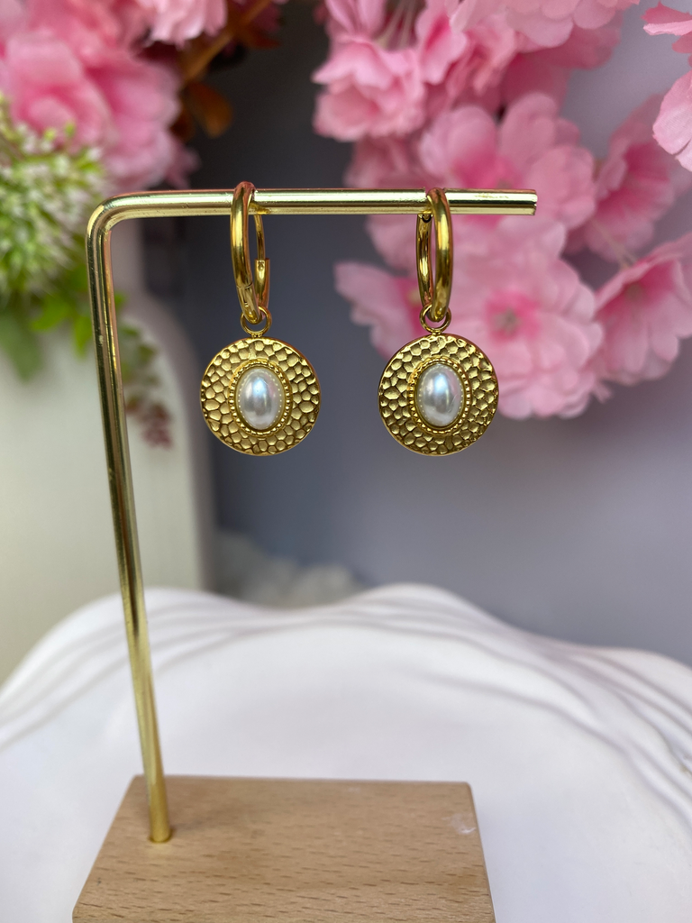 [A0093] Stainless Steel Type: Hoop Earring Color: PVD 18k gold